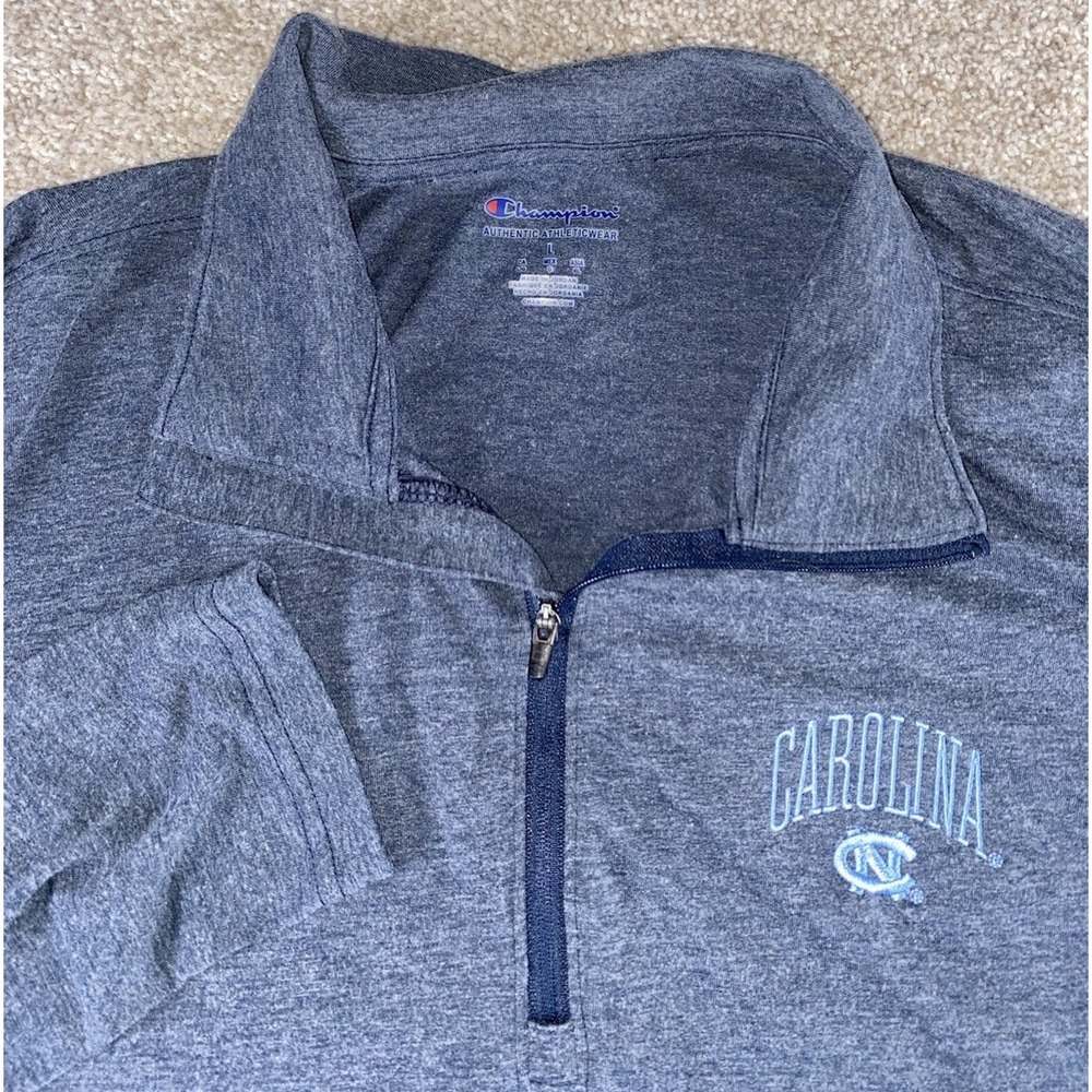 Champion North Carolina Tar Heels 1/4 Zip Pullover Jacket Men L NCAA Preppy Game